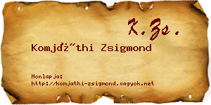 Komjáthi Zsigmond névjegykártya