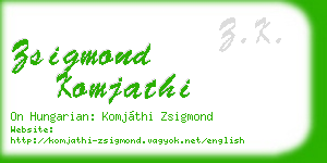zsigmond komjathi business card