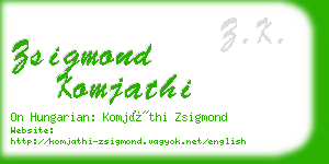 zsigmond komjathi business card